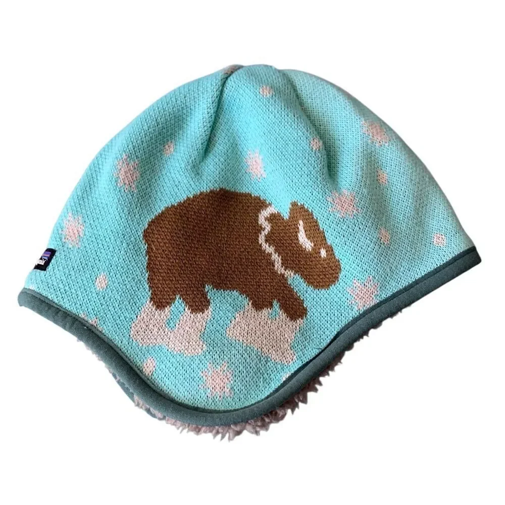 Patagonia Reversible knit shepra Beanie Hat UNISEX BABY 18-24 mo BUFFALO